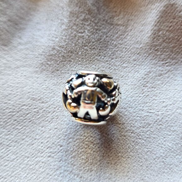 Two Toned Family Forever Pandora Charm in Sterling Silver with 14K Gold Hearts - Picture 5 of 10